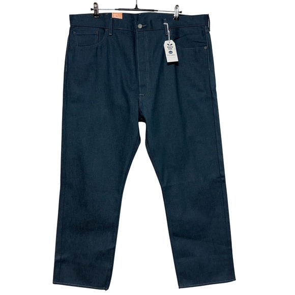Levis 501 Jeans Mens 42x30 Blue Raw White Oak Cone Denim Shrink to Fit NEW